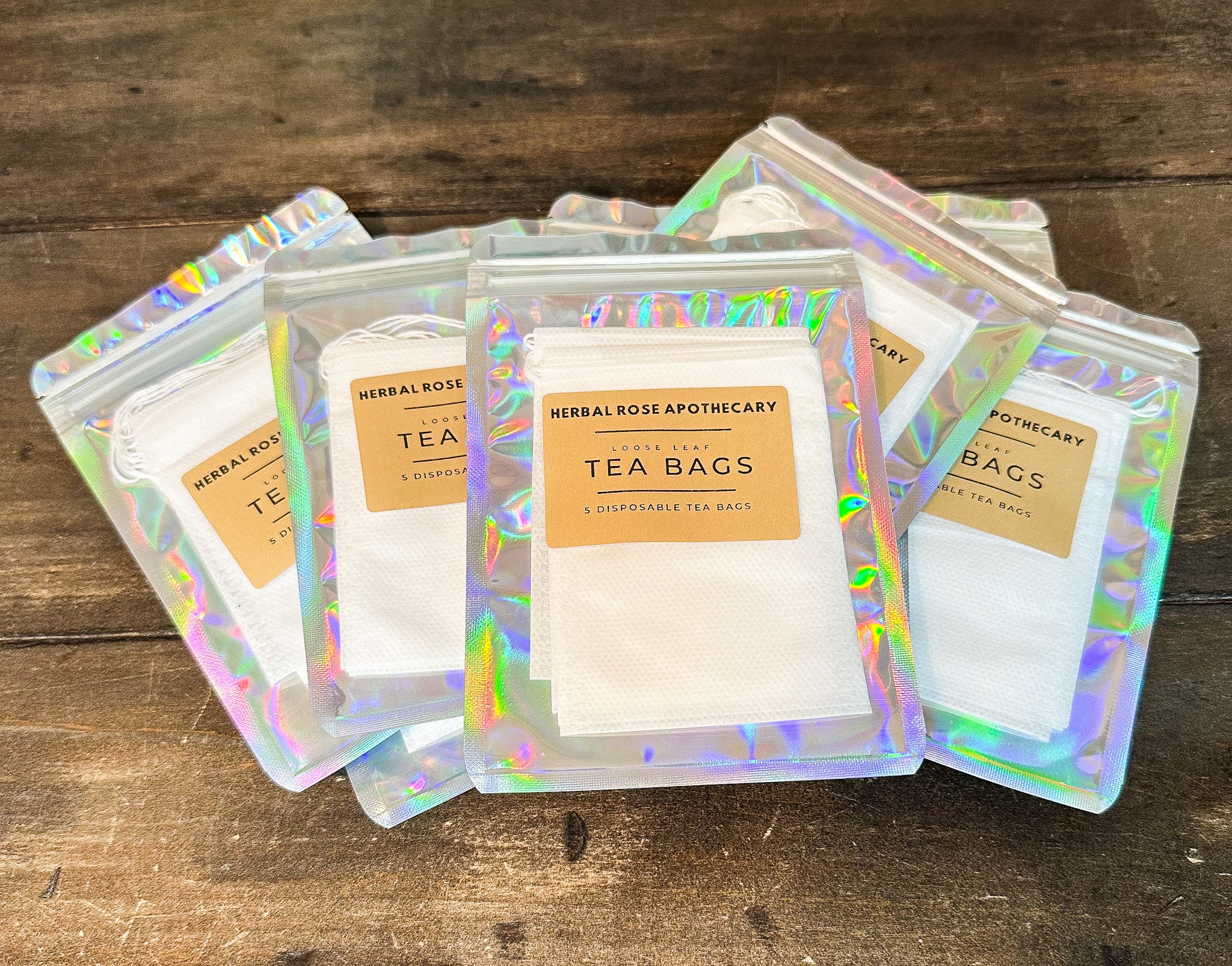 Multiple packages of loose leaf tea bags